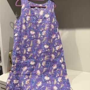 J. Jill Purple and Cream Floral Linen